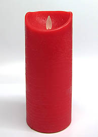 LED-Kerze 7,5cmD 18cmH mit Timer rot